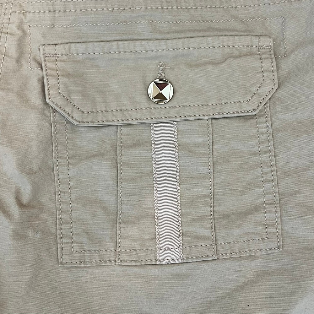 WHBM Pret-A-Play Size 2 Khaki Cargo Shorts Utlility Grosgrain Gorpcore 9" Inseam - Picture 8 of 9